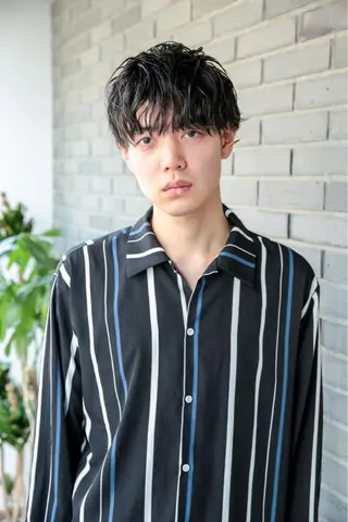 ミディアム パーマ メンズ 【川西能勢口駅1分】 木村　翔乃佑のヘアスタイル