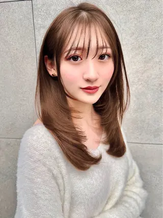 セミロング 縮毛矯正✨🫧 レイヤー川村利幸のヘアスタイル