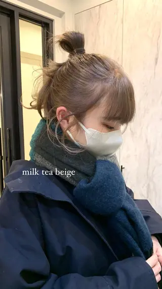 セミロング カラー ヘアアレンジ メンズ 落合希 Olivebeigeのヘアスタイル