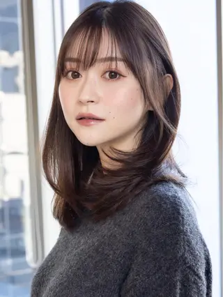 ミディアム カラー 【1日2名様限定】 AFLOAT白川雄副のヘアスタイル
