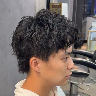 ショート パーマ ヘアアレンジ メンズ メンズ専門🥸 フェード特化　涼太のヘアスタイル