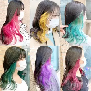 セミロング カラー ピンク系カラー💗 ヘアセット特化のヘアスタイル