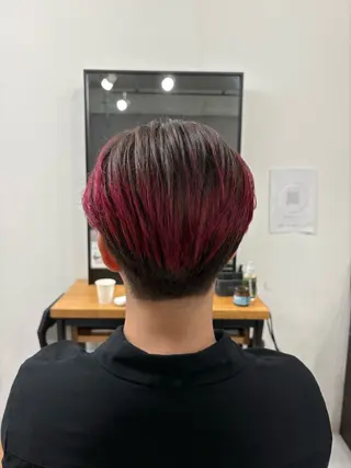 ショート カラー メンズ 海外風パーマ カラー特化園田　楓莉のヘアスタイル