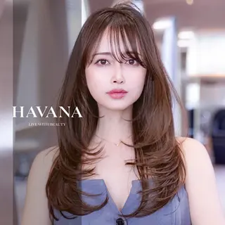 ロング カラー １HAVANA.渋谷 【レイヤー/韓国】のヘアスタイル