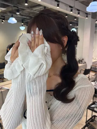 ロング ヘアアレンジ 透明感カラー/ヘア アレンジ/あみ🎶のヘアスタイル
