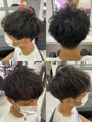 ショート カラー パーマ ヘアアレンジ メンズ 🔥メンズパーマ 特化 渡辺一翔のヘアスタイル
