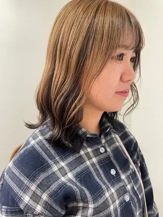 ミディアム 田中 樹奈のヘアスタイル