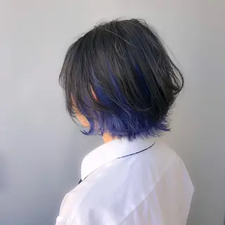 カラー セミロング 🤍💕ブリーチカラ ーAyaka💕🤍のヘアスタイル