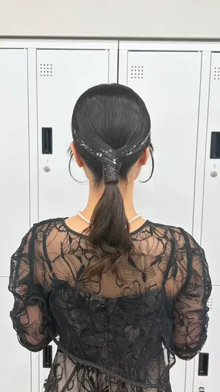 セミロング ヘアアレンジ エクステ🫧艶カラー ┊︎momoha横浜のヘアスタイル