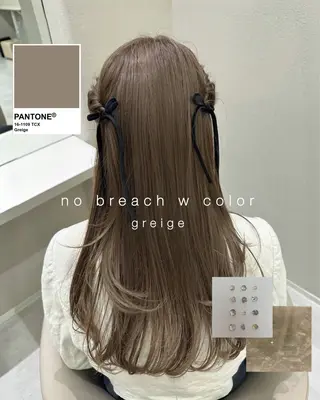 ロング カラー MIYU透明感カラー ブリーチなしWカラーのヘアスタイル