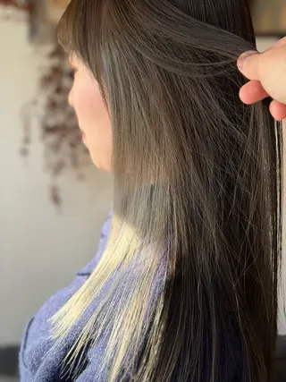 セミロング 💜推しインナー カラー/菊池柊真💜のヘアスタイル