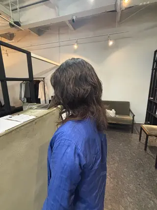 ミディアム パーマ 松尾 大聖のヘアスタイル