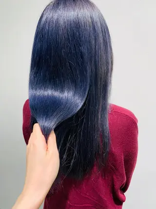 ロング カラー 髪質改善🩵艶髪 ストレート🩵山口のヘアスタイル