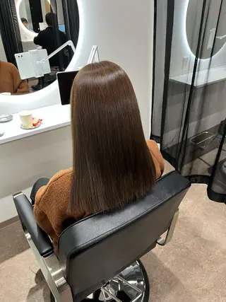 セミロング カラー 本木下朋花/髪質 改善×ダブルカラーのヘアスタイル