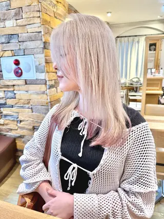 ロング カラー 【🉐学割】応援📣 ミニモ限定🤩千 田のヘアスタイル