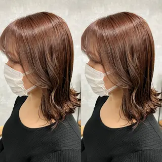 ミディアム 今話題の艶髪矯正 美艶カラー/FUKAのヘアスタイル