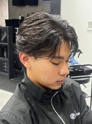 ミディアム メンズ特化パーマ &カラー🔥小倉大和のヘアスタイル