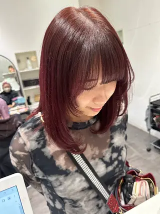 ミディアム カラー 艶髪レイヤー上田 紗也🇰🇷💗のヘアスタイル