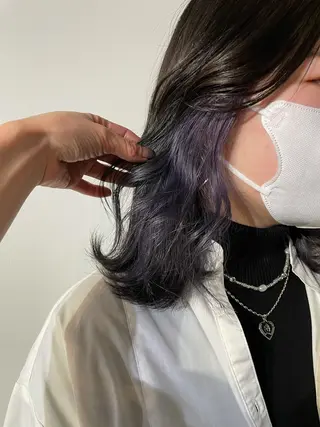 セミロング カラー パーマ ヘアアレンジ キッズ ネイル マツエク・マツパ アイブロウ 透明感カラー/推しカ ラー☁️JURAのヘアスタイル