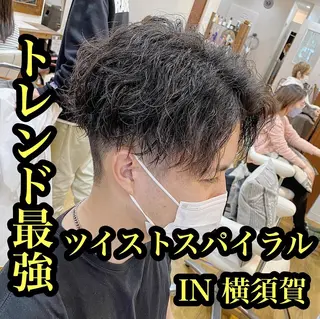 パーマ メンズ 原田 涼矢のヘアスタイル