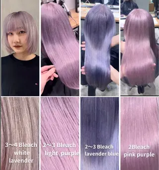 カラー 黒染め落とし ムラ修正　ハイトーンのヘアスタイル