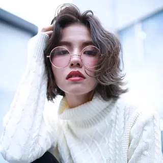 ミディアム カラー パーマ ヘアアレンジ メンズ キッズ ネイル マツエク・マツパ premier modelsのヘアスタイル