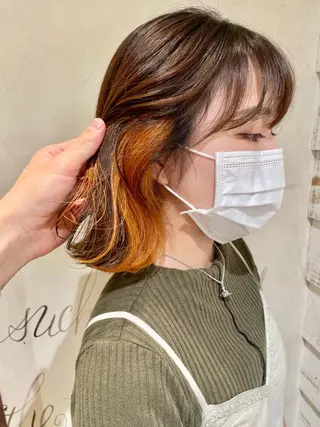 ミディアム カラー 髪質改善🪄 イルミナカラー岩谷のヘアスタイル