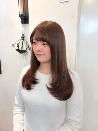 ロング rena/レイヤー /顔まわりのヘアスタイル
