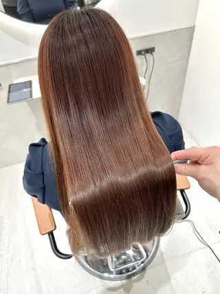 セミロング カラー 髪質改善 縮毛矯正/ レイヤー/銀座/本木のヘアスタイル