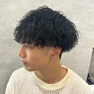ショート カラー パーマ ヘアアレンジ メンズ 仕上がり満足度No. 1🔥BLUCK🔥のヘアスタイル