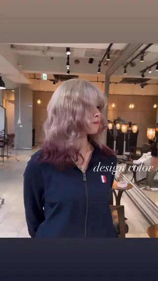 ミディアム カラー 💜ハイトーン💛 マジカルかいちゃんのヘアスタイル
