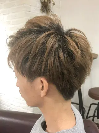 ショート メンズ 白髪ぼかし大人メンズ 根本零のヘアスタイル