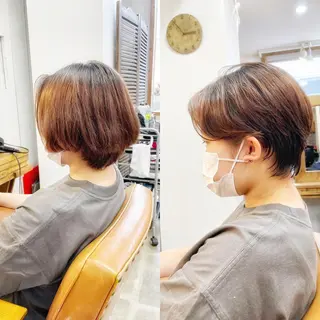 ショート カラー 👑銀座ショート/ 絶壁補正/金子涼👑のヘアスタイル