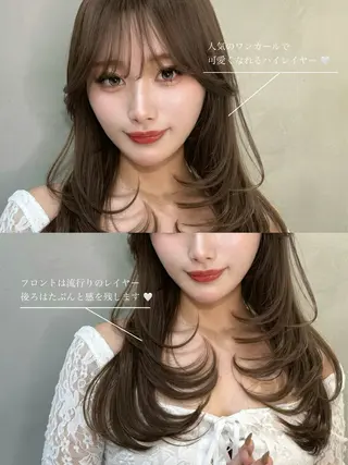 ロング カラー 大宮レイヤーカット ハッシュ　柏崎颯刀のヘアスタイル