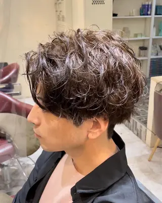 ショート カラー パーマ メンズ Harada Mako🍀︎のヘアスタイル