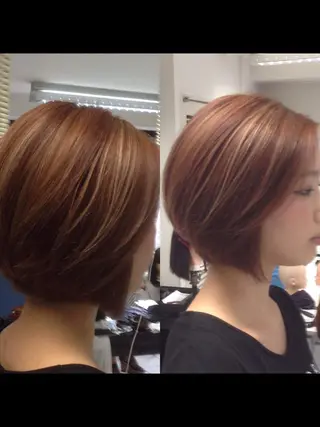 ミディアム カラー 下條 真のヘアスタイル