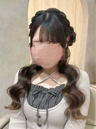 ヘアアレンジ セットサロンCURE 🩵あんみのマツエク・マツパデザイン