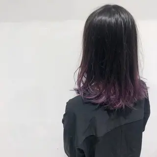 ミディアム カラー wカラー 指名No1かけるのヘアスタイル
