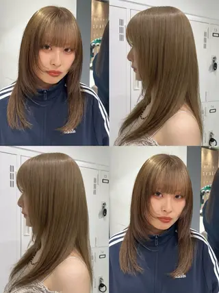 ロング カラー 💘赤み消し盛れる モテカラー👑リノのヘアスタイル