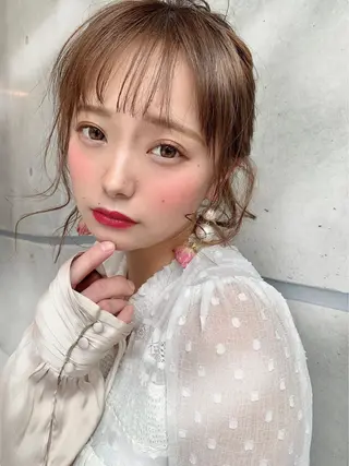 ミディアム カラー パーマ ヘアアレンジ 🎀愛されモテヘア♡ 梅澤夏基🎀のヘアスタイル