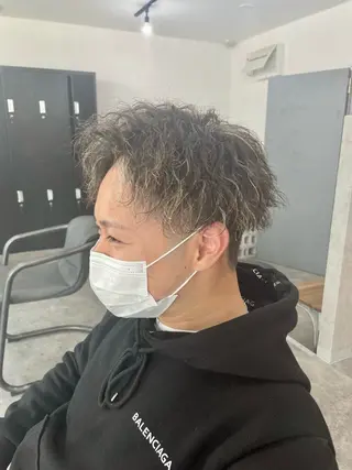 ショート パーマ メンズ エビスザキレン/メン ズ/心斎橋🌳のヘアスタイル