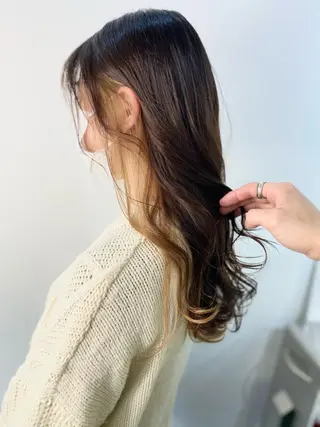 ロング カラー レイヤーカット 赤み消し　店長/大和のヘアスタイル
