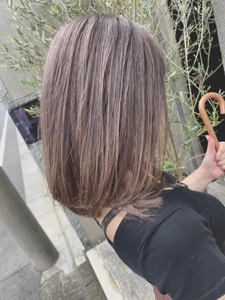 セミロング カラー 赤み消し韓国ヘア レイヤー縮毛🤍渡邉のヘアスタイル
