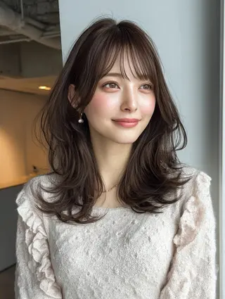 セミロング カラー 似合わせ美髪ヘア✨ 天王寺.阿倍野🌈のヘアスタイル