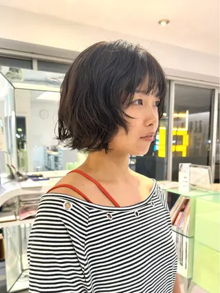 ショート パーマ 似合わせパーマ レイヤー　萩原　龍のヘアスタイル