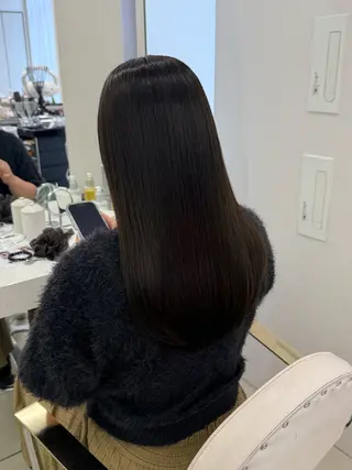 ロング アレンジ透明感カラー 縮毛矯正　銀座　濱田のヘアスタイル