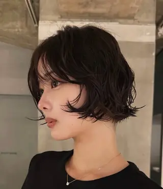 ショート パーマ 竹本 優莉那のヘアスタイル