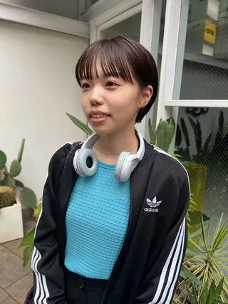 ショート カラー 縮毛矯正ボブ&顔まわ レイヤー♡TOMOEのヘアスタイル