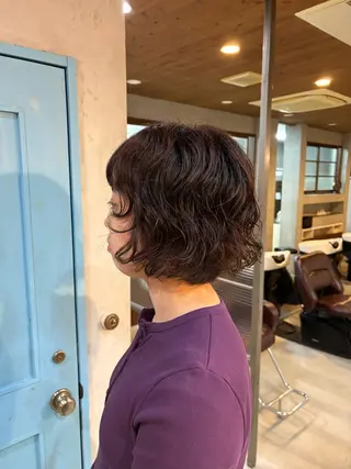 ミディアム パーマ 時森 咲良のヘアスタイル