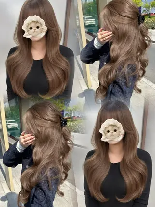 ロング カラー 友田 那都のヘアスタイル